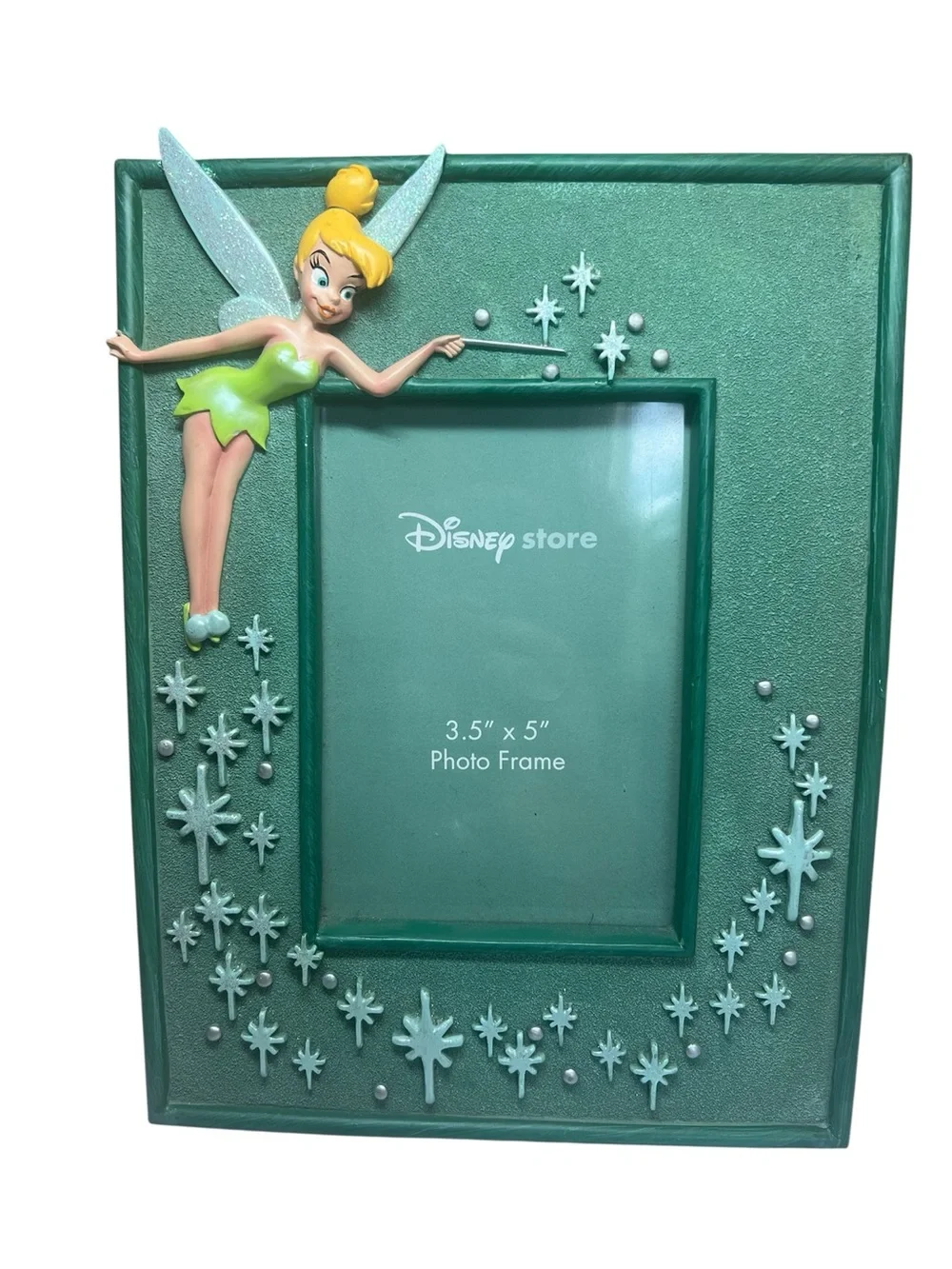 Disney TinkerBell Green Starburst Photo Frame to Fit a 3.5 x 5” Photo.  NWT
